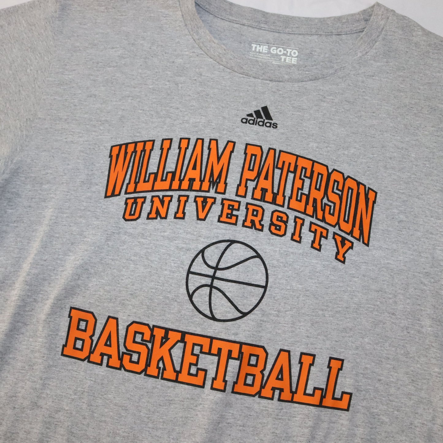 Vintage T-Shirt short sleeve William Paterson University Basketball gray orange ADIDAS L