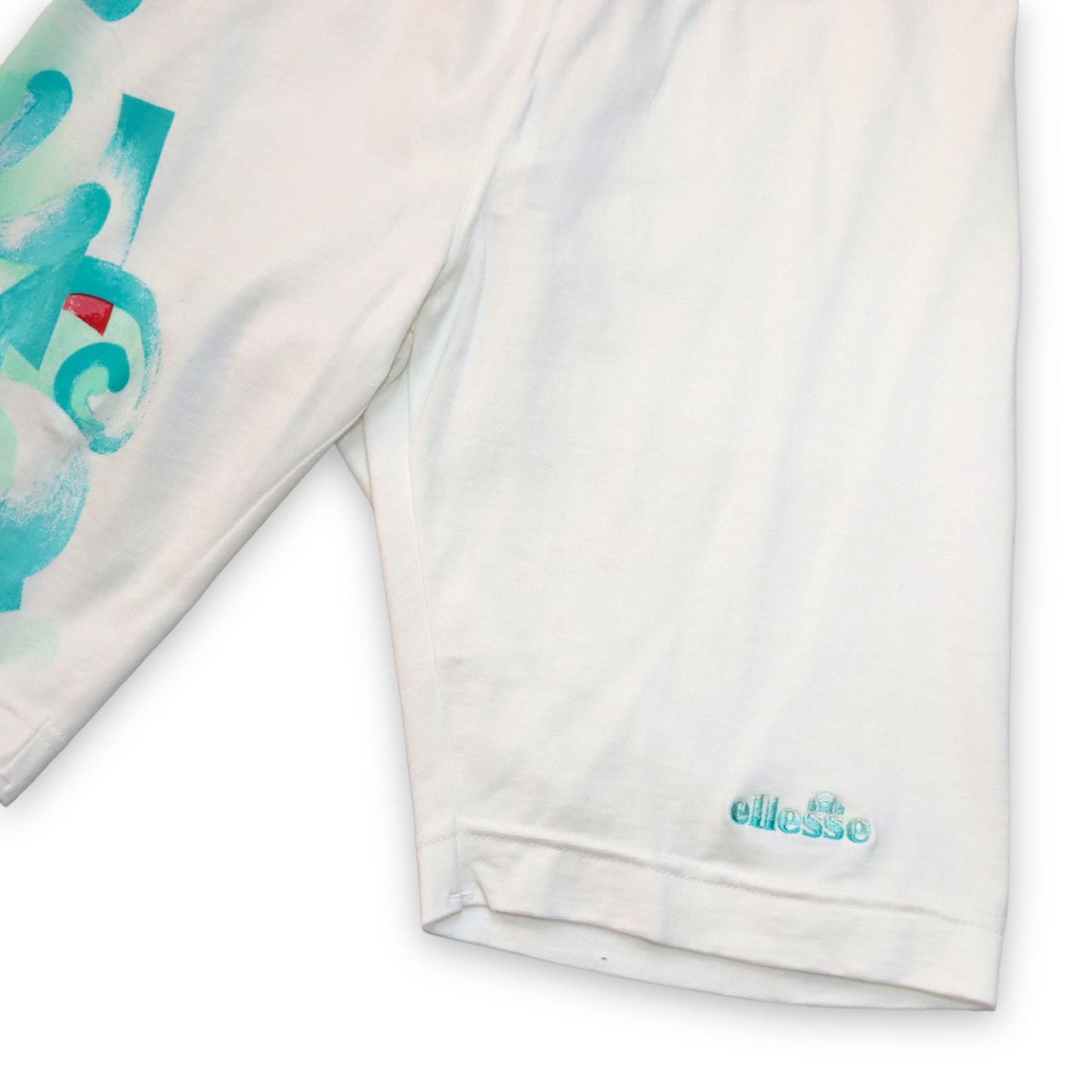 Vintage biker leggings short leggings white crazy pattern deadstock ELLESSE S