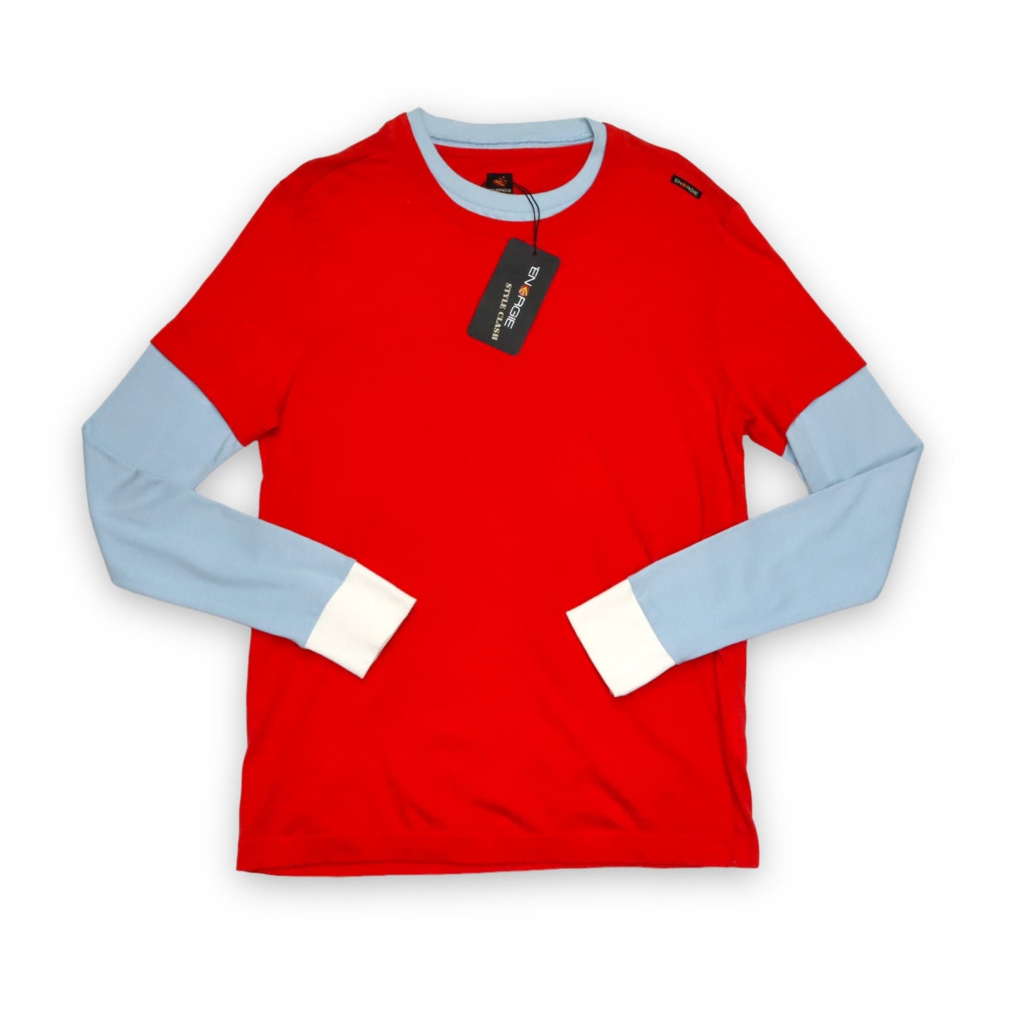 Vintage longsleeve shirt red blue Deadstock ENERGIE M