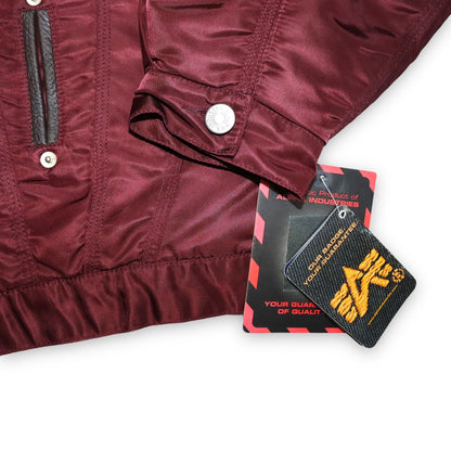 Vintage bomber jacket wine red Deadstock ALPHA INDUSTRIES S