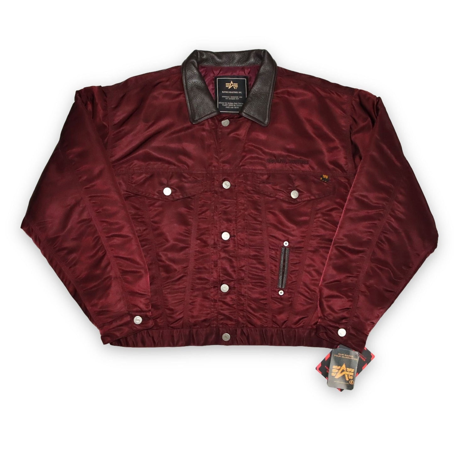Vintage bomber jacket wine red Deadstock ALPHA INDUSTRIES S