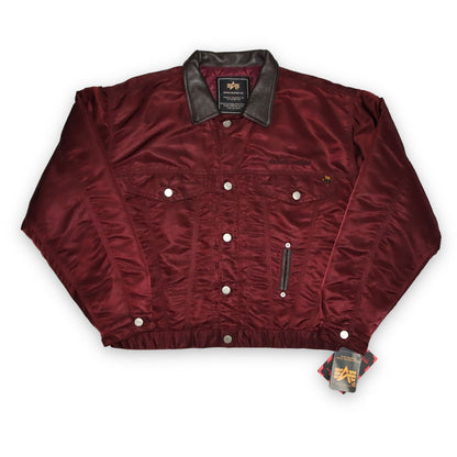 Vintage bomber jacket wine red Deadstock ALPHA INDUSTRIES S