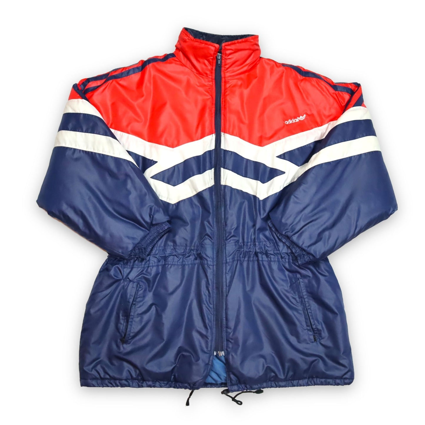 Vintage jacket parka lined blue red white ADIDAS XL