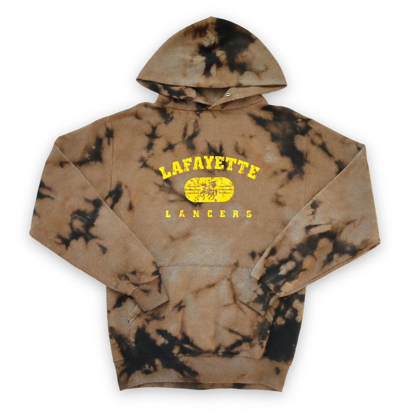 Vintage Hoodie Pullover upcycled self-made Batik Lafayette Lancers Jerzees S