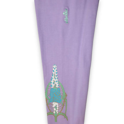 Vintage leggings high waist lilac print Deadstock ELLESSE XS
