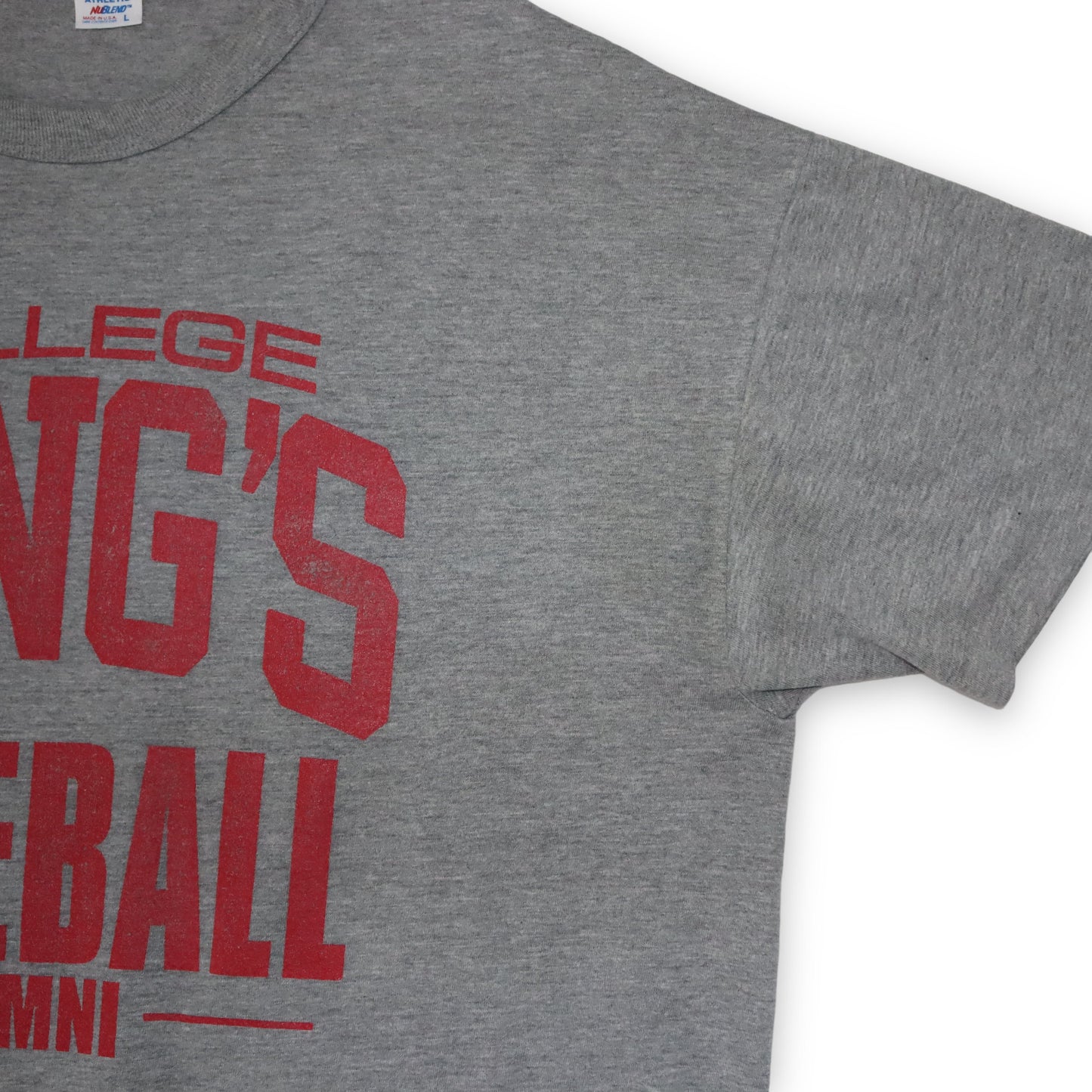 Vintage RUSSELL T-Shirt Gray College Kings Baseball L