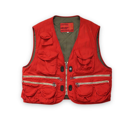 Vintage SOVIET cargo vest red lined Deadstock L