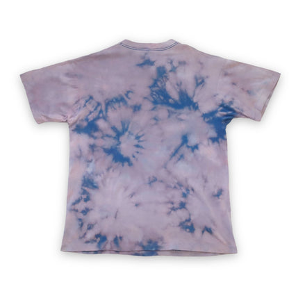 Vintage T-Shirt kurzarm upcycled selfmade blau rosa UK XL