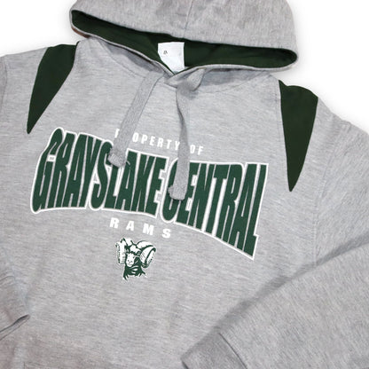Vintage Hoodie Pullover Property of Grayslake Central Rams grau grün S
