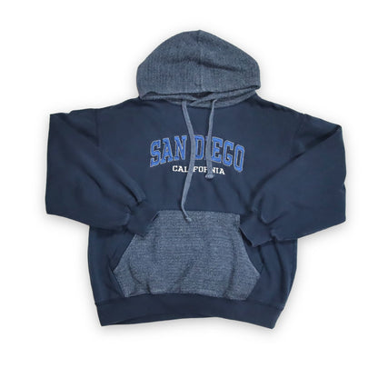 Vintage Hoodie Pullover dunkelblau San Diego California Basics of America L