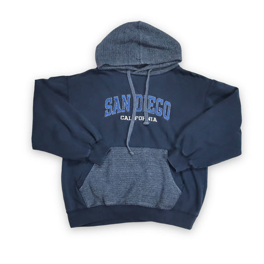Vintage Hoodie Pullover dunkelblau San Diego California Basics of America L