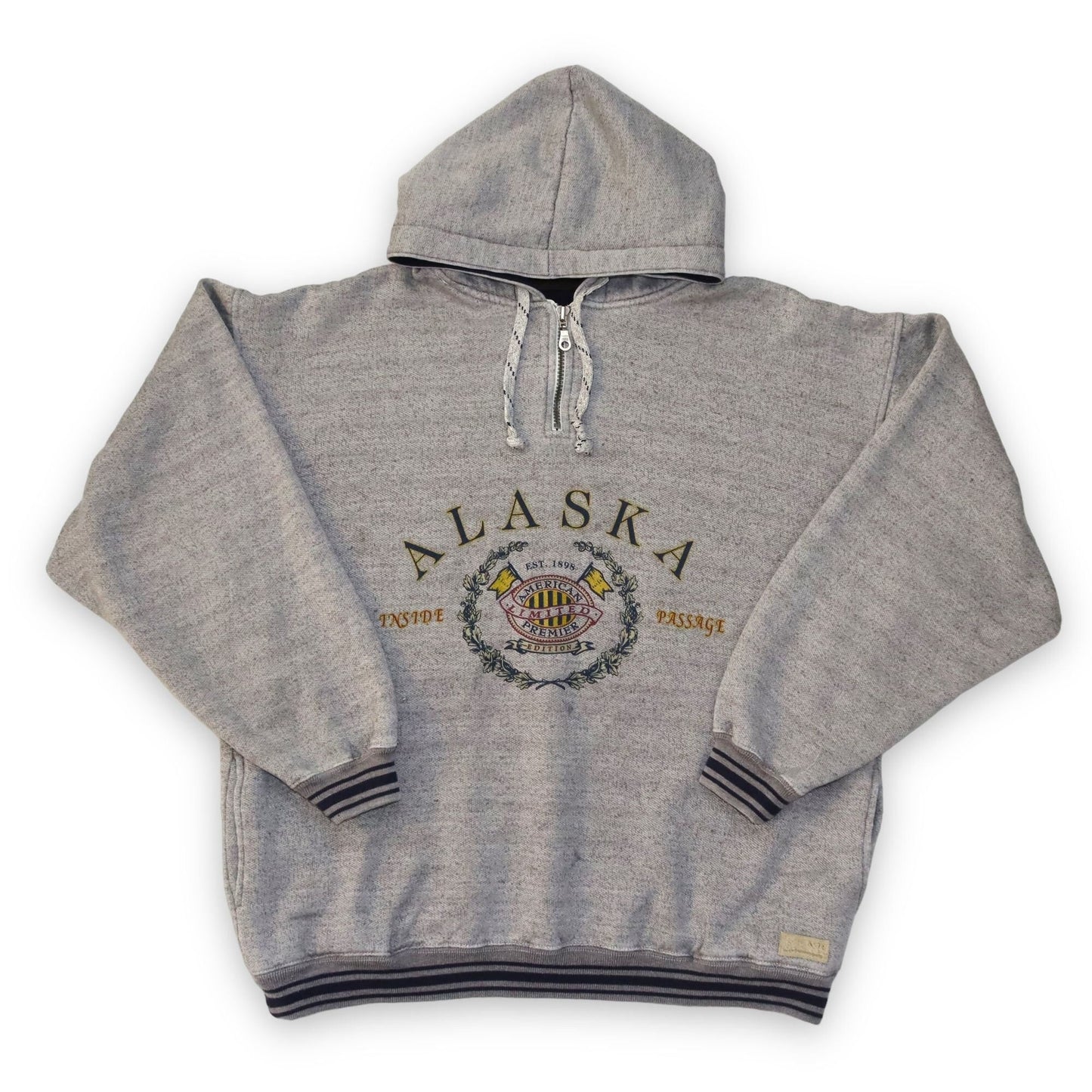 Vintage Hoodie Pullover grau mit Taschen Alaska GEAR L