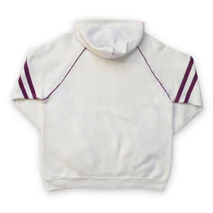 Vintage Hoodie Pullover weiß lila Loughlin Jerzees by Russell XL 46