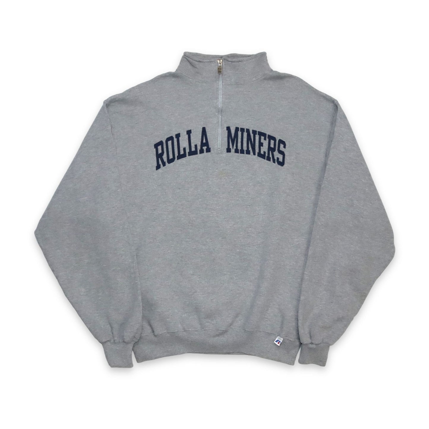 Vintage RUSSELL Athletics Sweatshirt Zipper grau Rolla Miners L