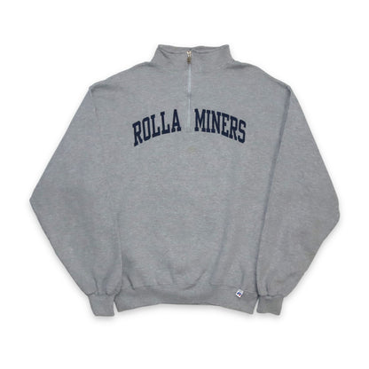 Vintage RUSSELL Athletics Sweatshirt Zipper grau Rolla Miners L