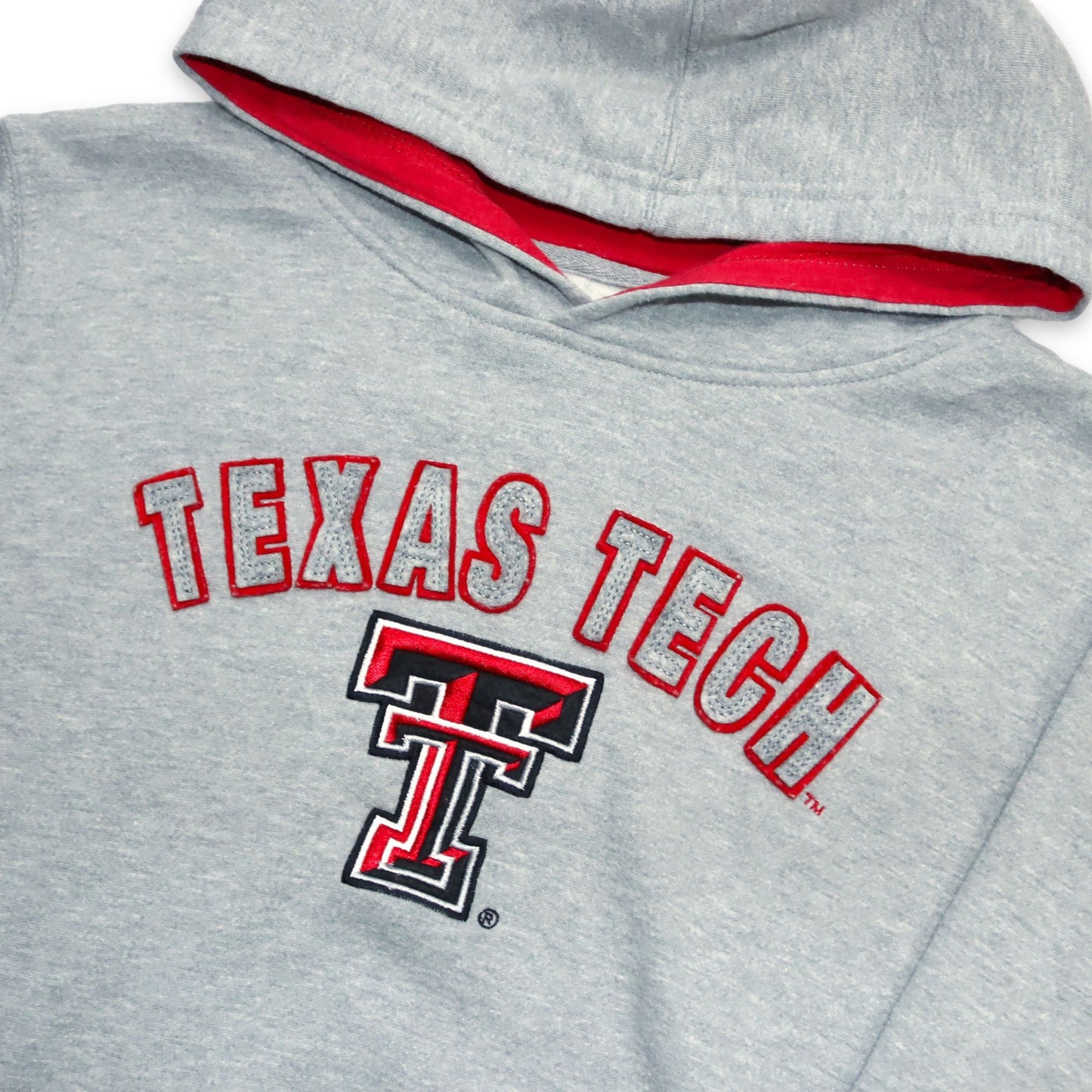 Vintage STADIUM Hoodie Pullover grau rot Texas Tech S/M