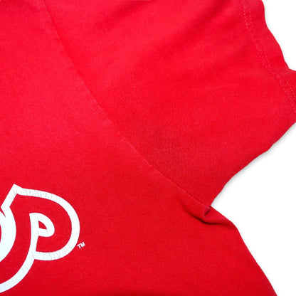 Vintage MAJESTIC t-shirt short-sleeved red Phillies Utley M