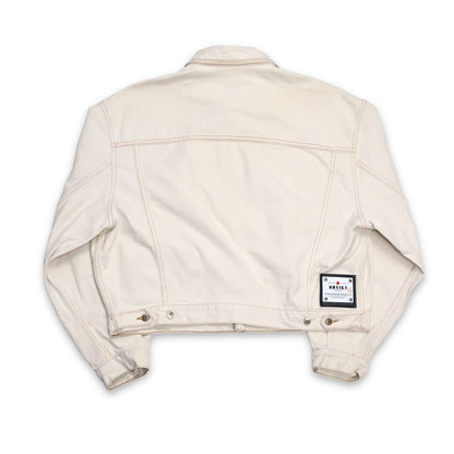 Vintage SOVIET denim jacket beige cream white Deadstock L