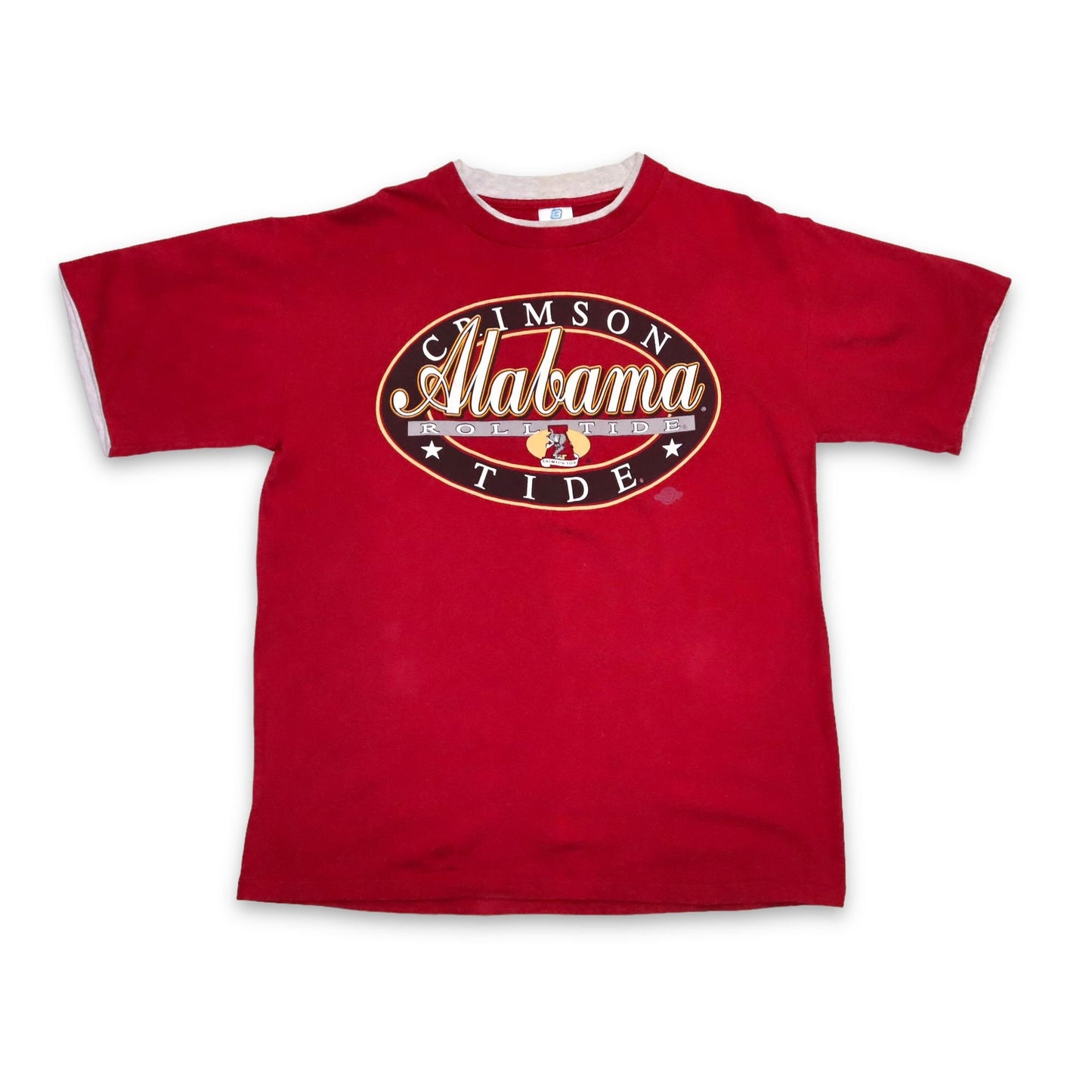 Vintage BELTON T-Shirt Alabama Crimson Tide red gray L