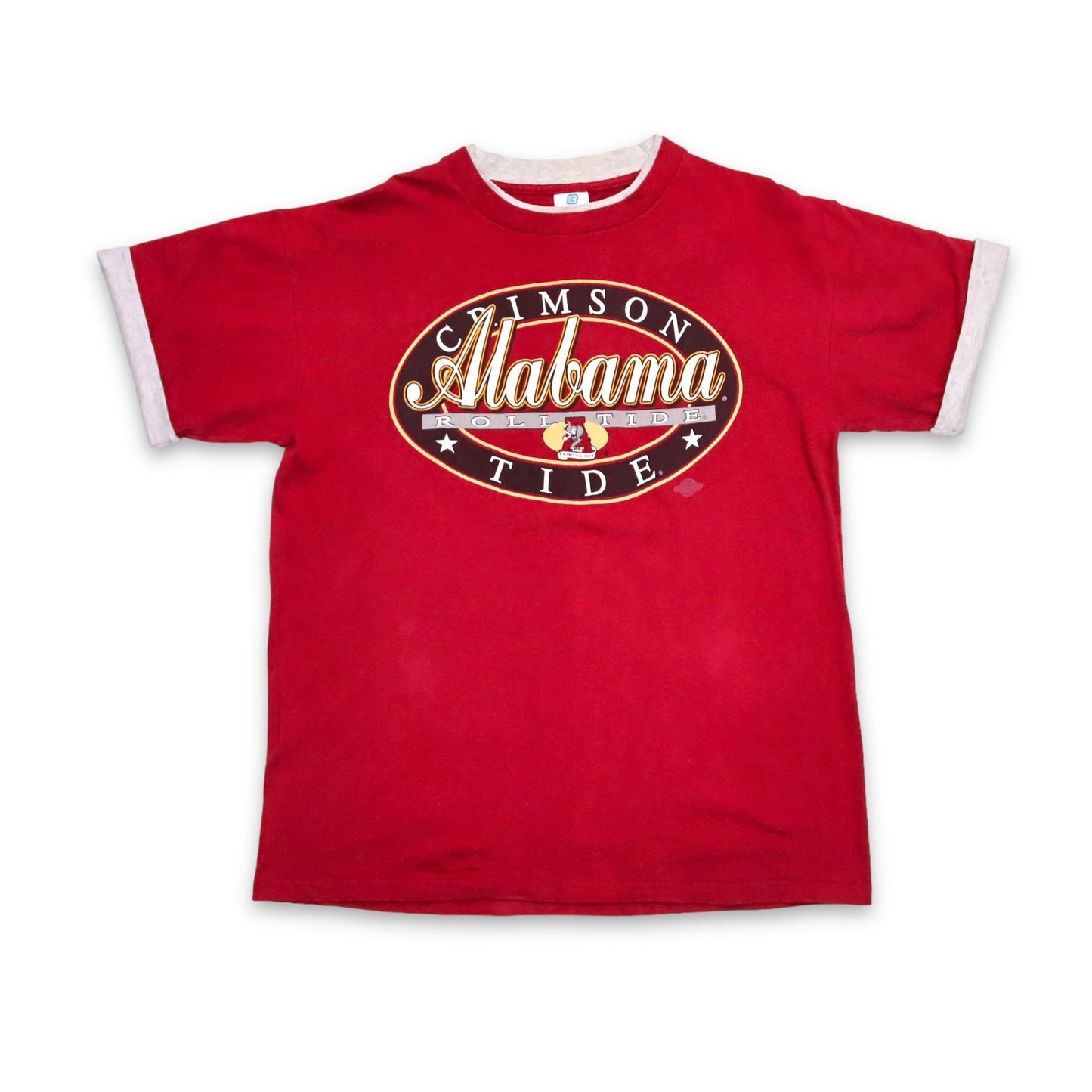 Vintage BELTON T-Shirt Alabama Crimson Tide red gray L