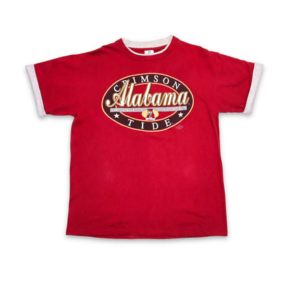 Vintage BELTON T-Shirt Alabama Crimson Tide red gray L
