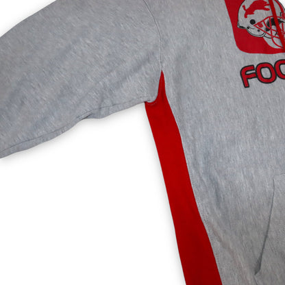 Vintage BADGER Hoodie Pullover grau rot Hard Headz Football L