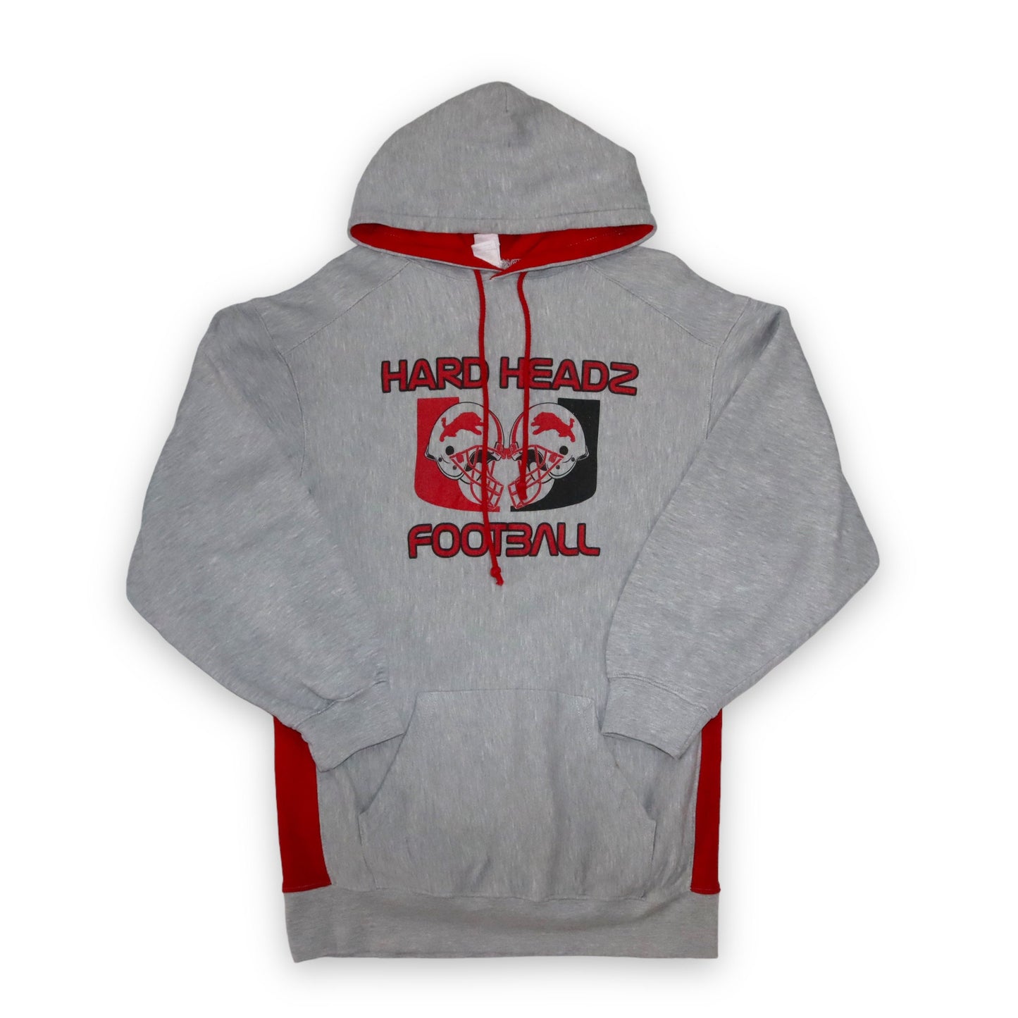 Vintage BADGER Hoodie Pullover grau rot Hard Headz Football L