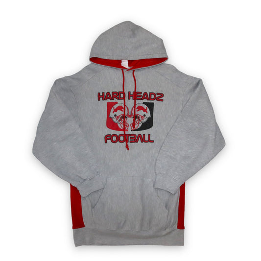 Vintage BADGER Hoodie Pullover grau rot Hard Headz Football L