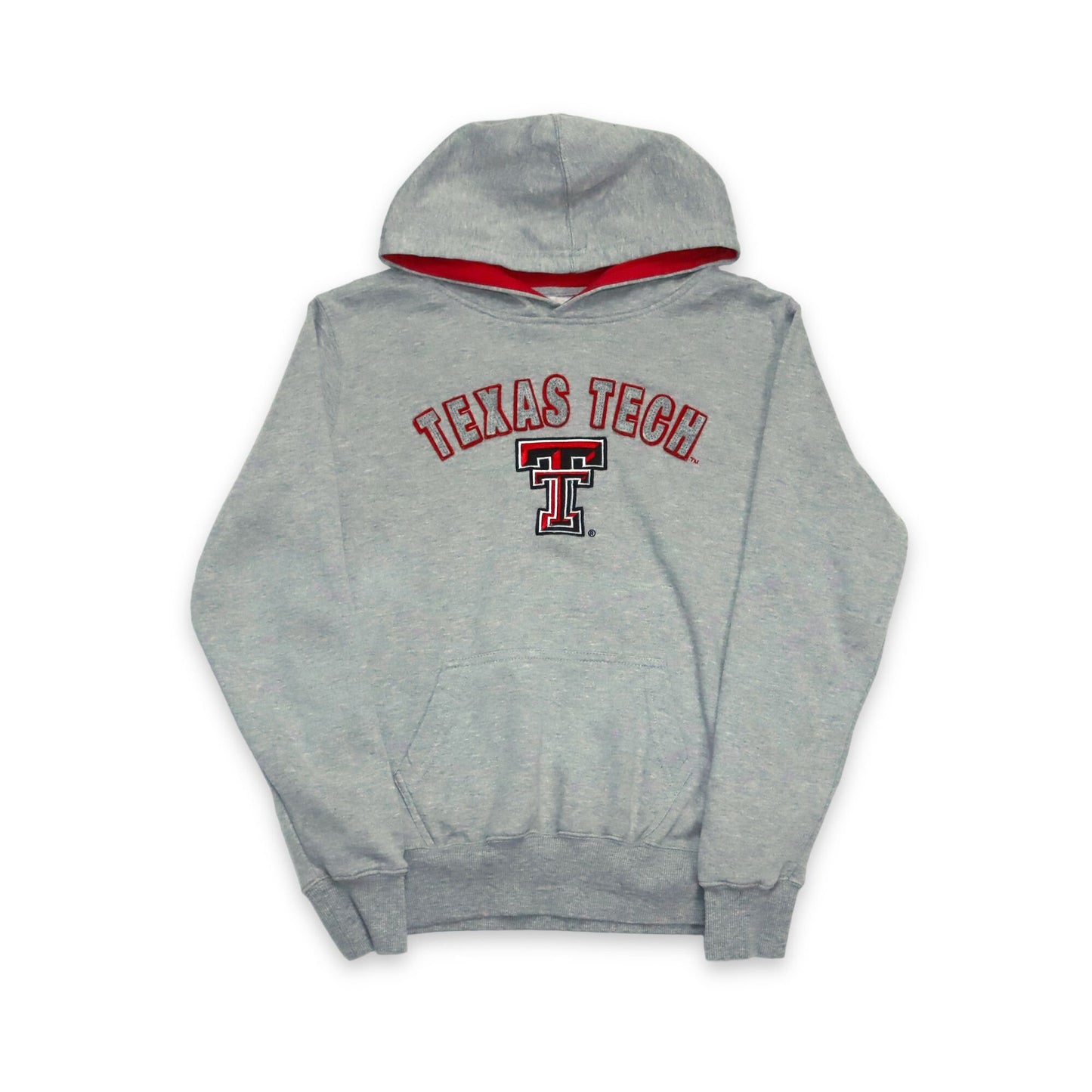 Vintage STADIUM Hoodie Pullover grau rot Texas Tech S/M