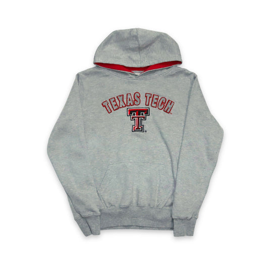 Vintage STADIUM Hoodie Pullover grau rot Texas Tech S/M
