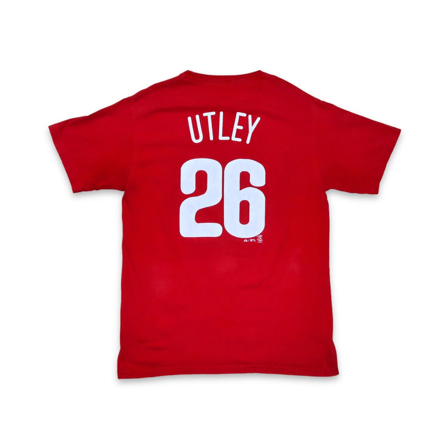 Vintage MAJESTIC t-shirt short-sleeved red Phillies Utley M