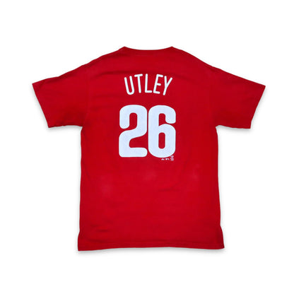 Vintage MAJESTIC t-shirt short-sleeved red Phillies Utley M