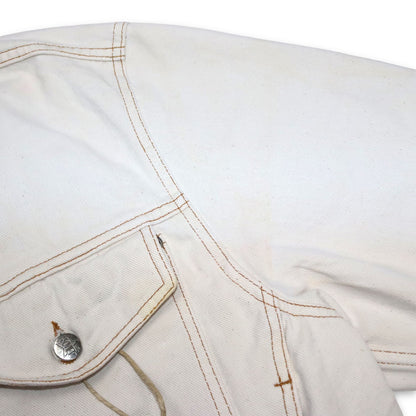 Vintage SOVIET denim jacket beige cream white Deadstock L