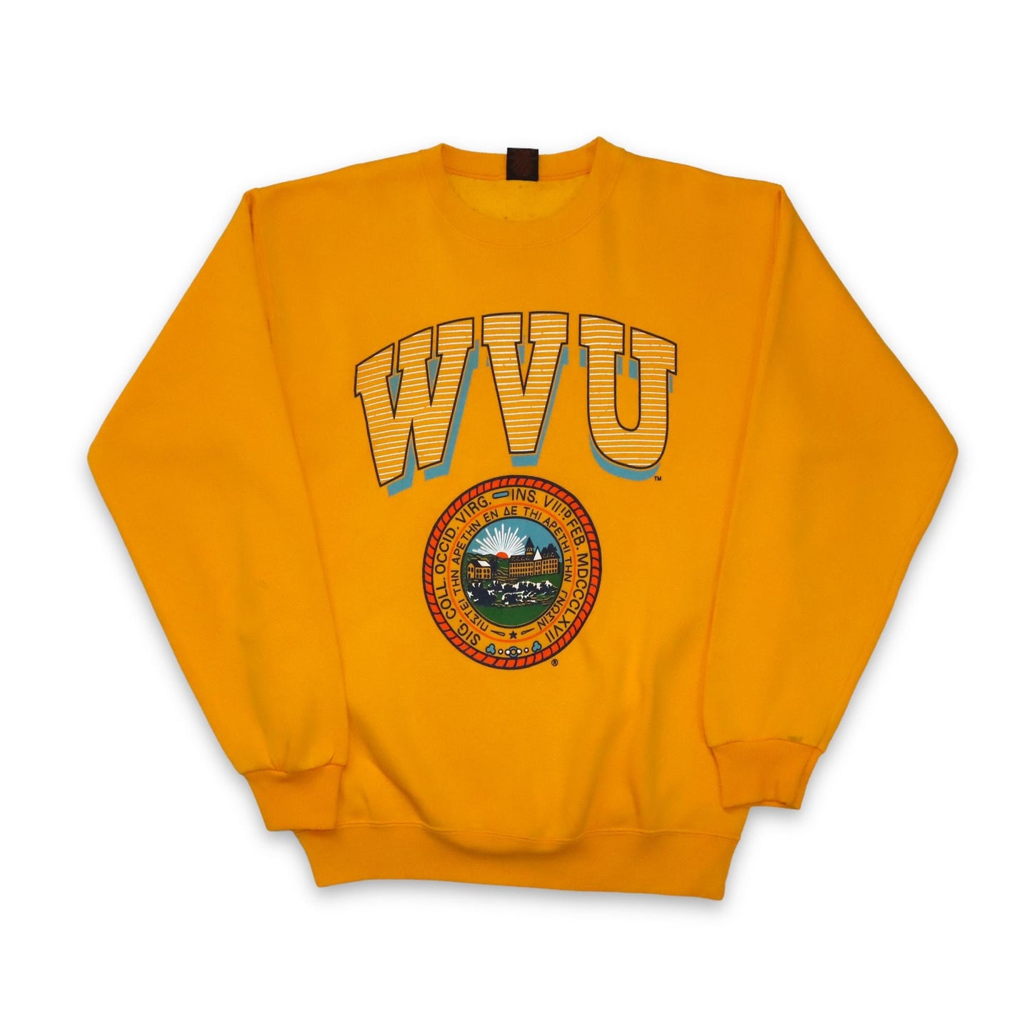 Vintage PM Sweatshirt gelb wvu College L