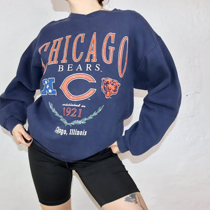 Vintage Rare Galt Sand Chicago Bears NFL 1995 dunkelblau M/L