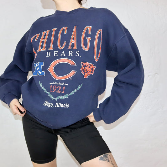 Vintage Rare Galt Sand Chicago Bears NFL 1995 dunkelblau M/L