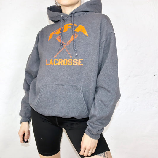 Vintage Hoodie Pullover grau RFA Lacrosse CHAMPION M