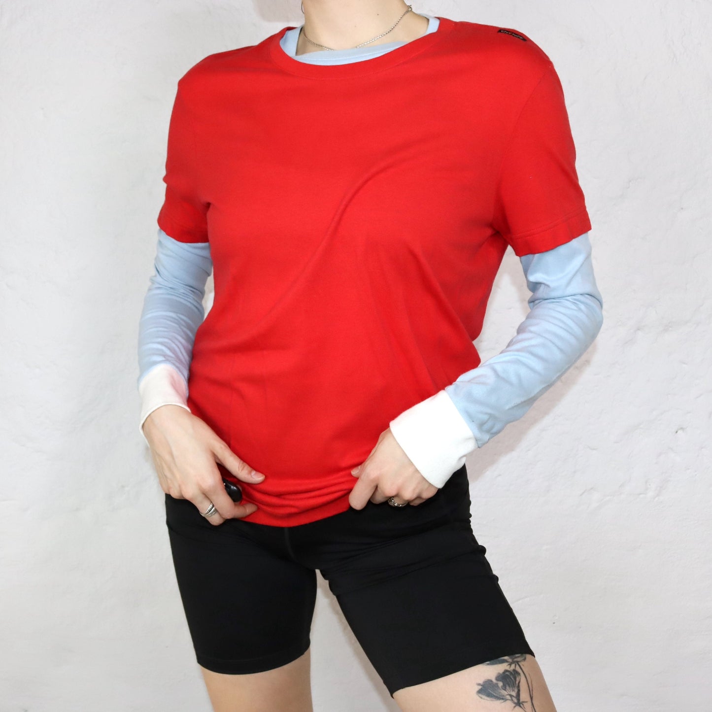 Vintage longsleeve shirt red blue Deadstock ENERGIE M