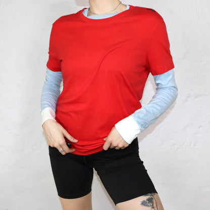 Vintage longsleeve shirt red blue Deadstock ENERGIE M