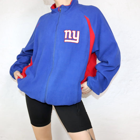 Vintage fleece jacket blue red NFL NY NewYork Giants L