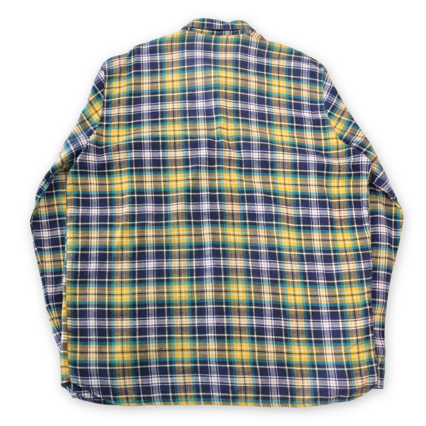 Vintage SPEED WEAR flannel shirt checked yellow purple XL