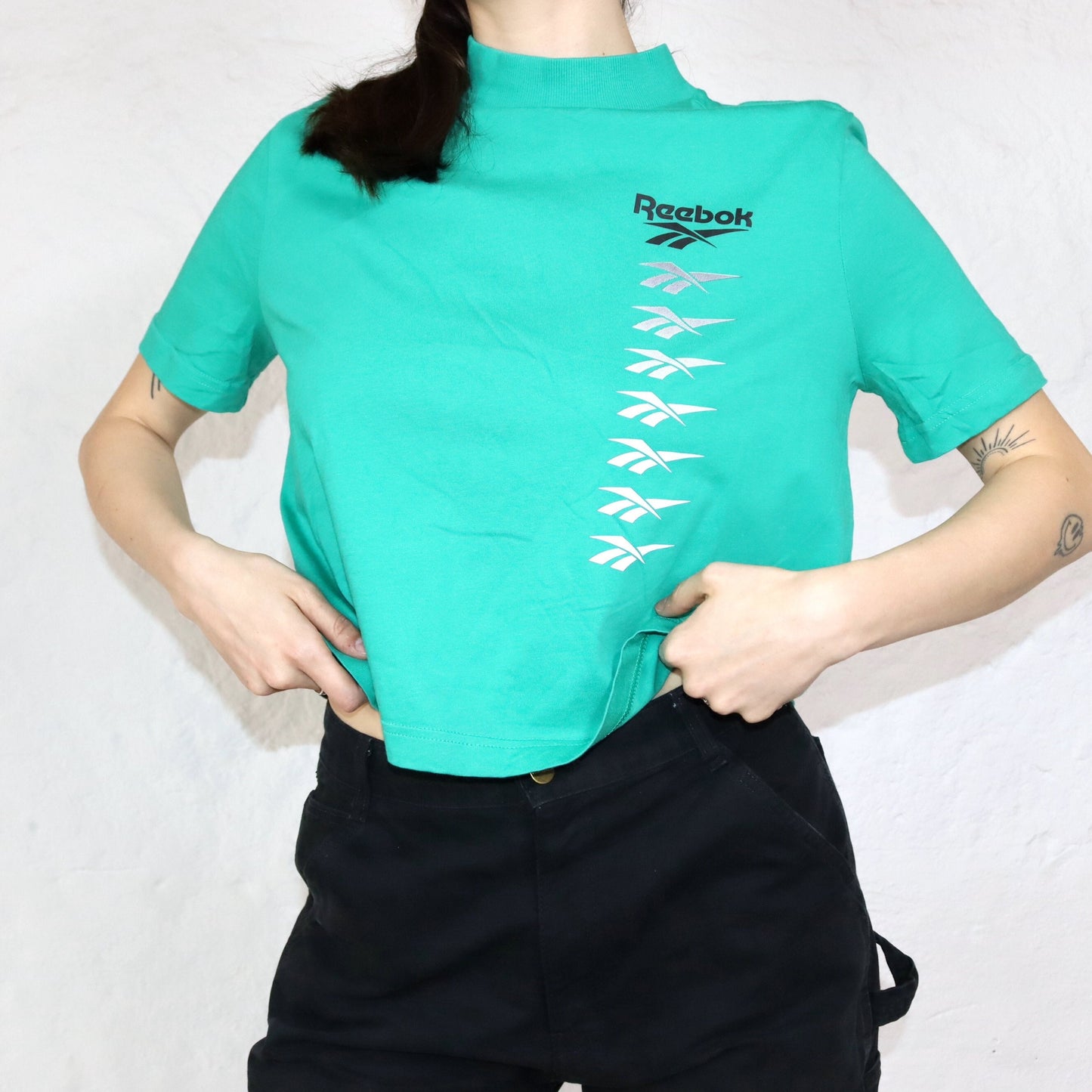 Vintage crop t-shirt green REEBOK Classics M