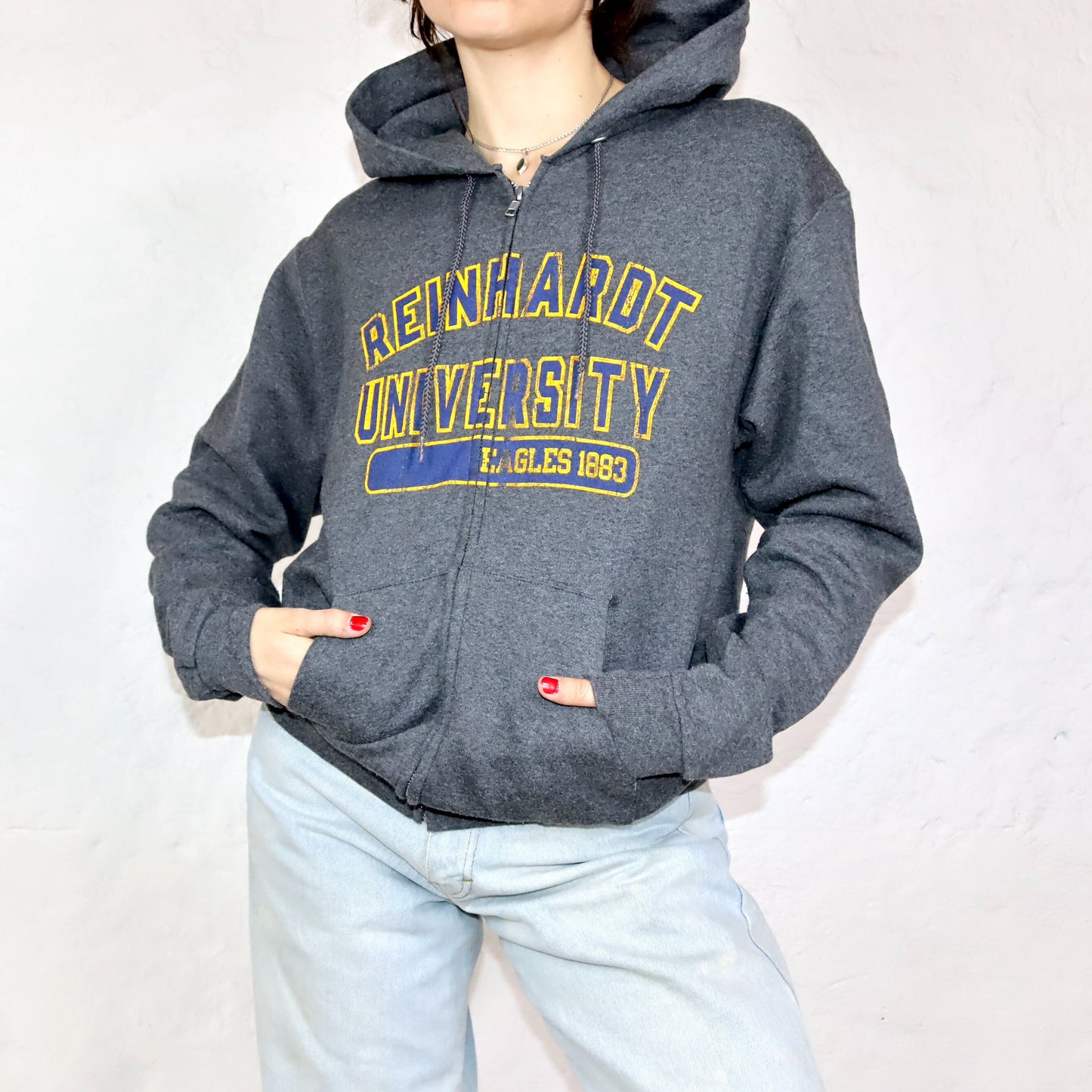 Vintage Hoodie Zipper Jacke Reinhardt University CHAMPION S
