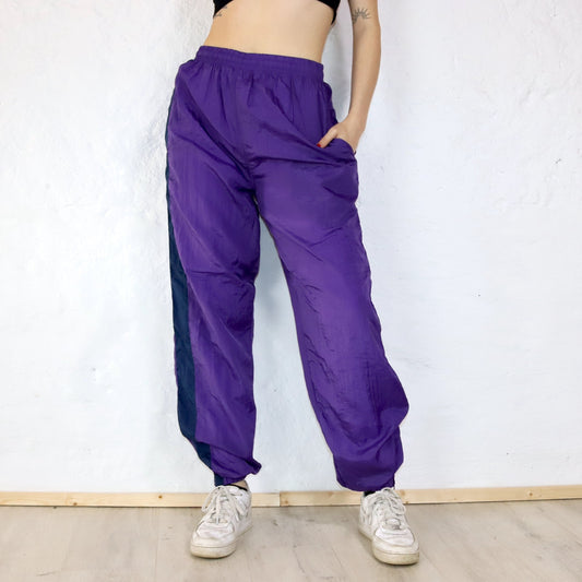 Vintage sweatpants track pants purple L