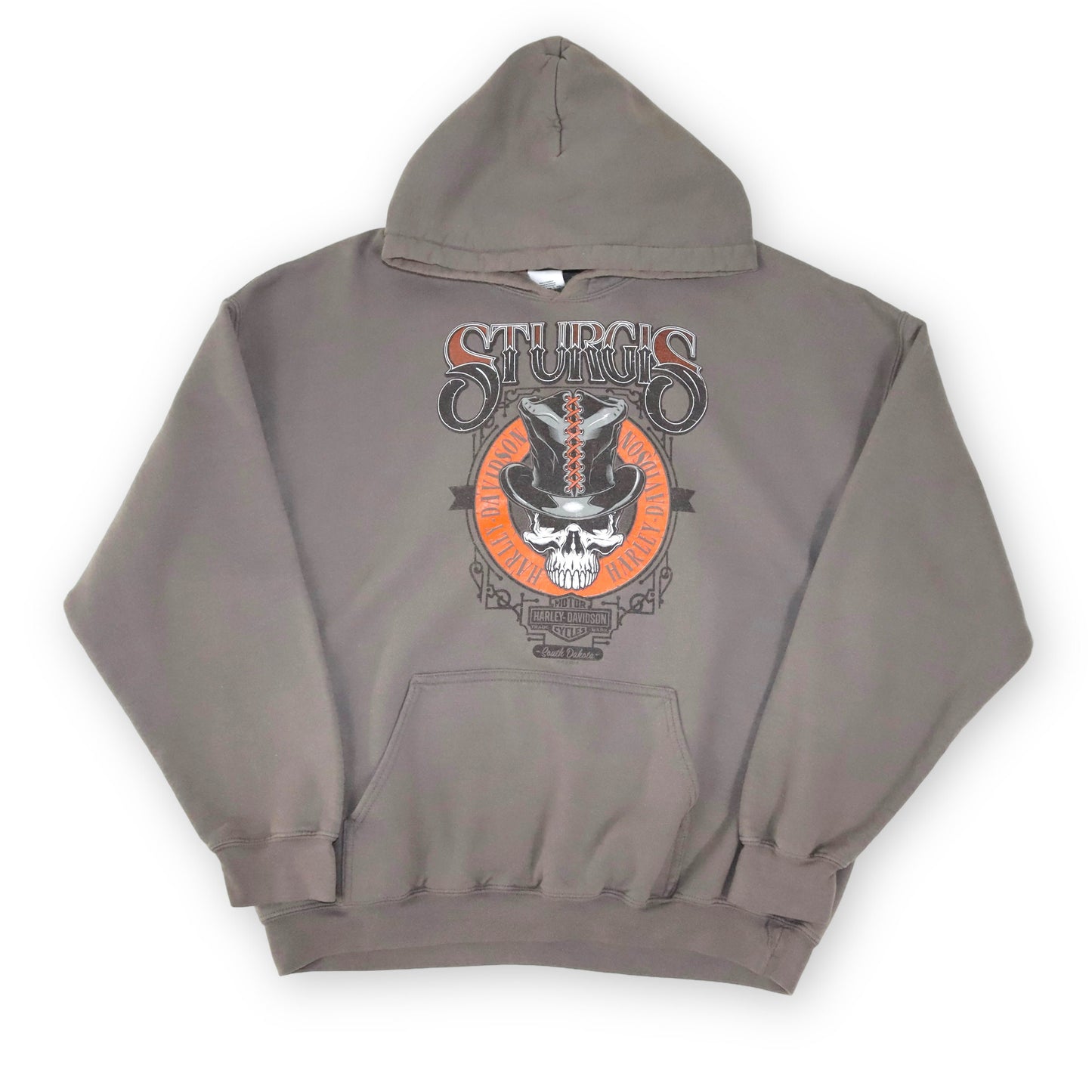 Harley Davidson Hoodie Print grau beige XL