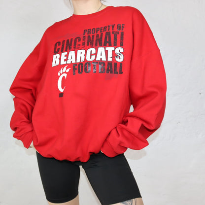 Vintage Sweatshirt Pullover rot Cincinnati Bearcats Football Jerzees XL