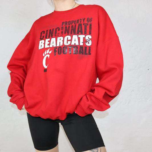 Vintage Sweatshirt Pullover rot Cincinnati Bearcats Football Jerzees XL