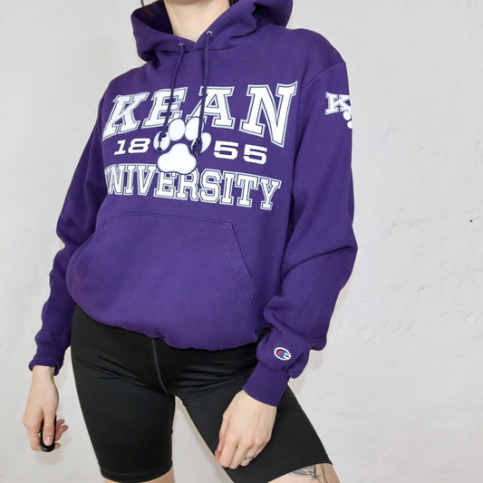 Vintage Hoodie Pullover Lila Kean University 1855 CHAMPION S