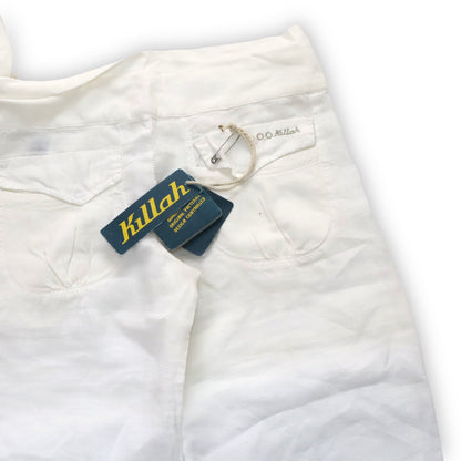 Vintage Y2K KILLAH linen pants wide leg white Dadstock W27