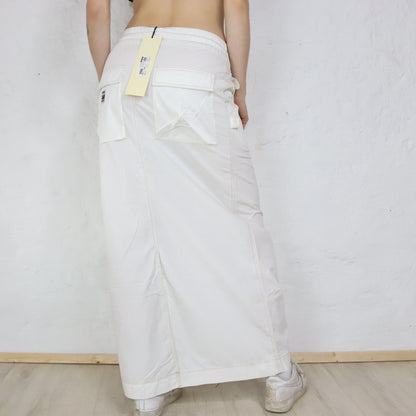 Vintage Y2K KILLAH maxi skirt white Deadstock L